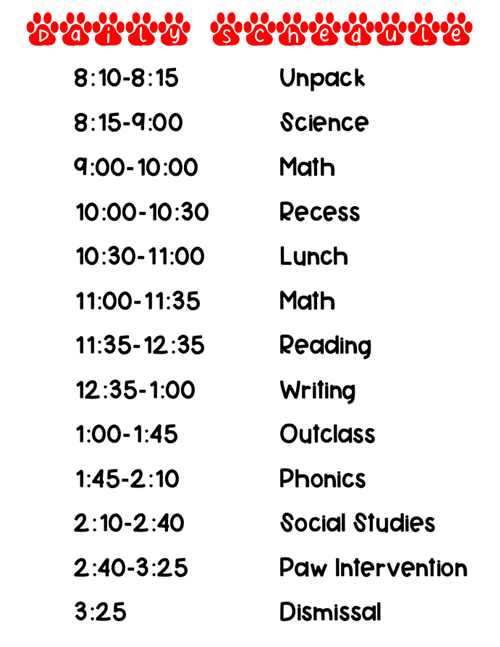 schedule
